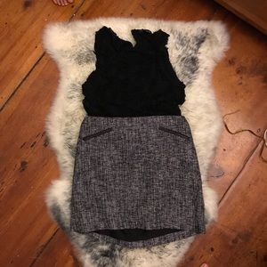 Banana 6P tweed mini skirt
